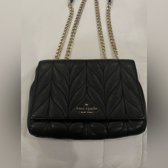 Kate Spade - Leather- Flap - crossbody black stylish bag - Picture 2 of 12